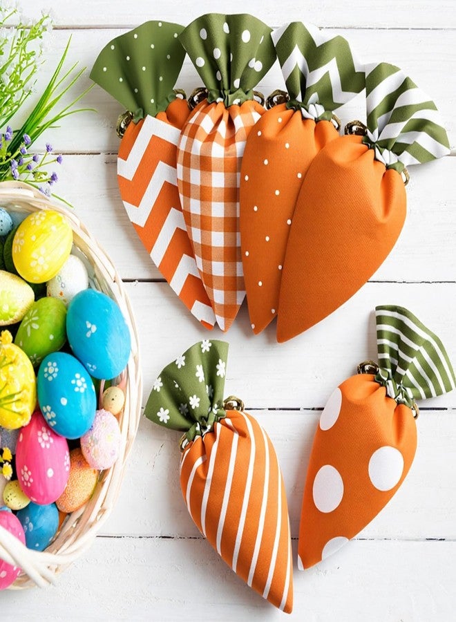SilTriangle 24 Pcs Easter Goodie Bags Carrot Shaped Treat Bags Bulk Easter Basket Stuffers Fabric Drawstring Candy Gift Bags Egg Hunt Outdoor Party Supplies for Kid Party - Image 5